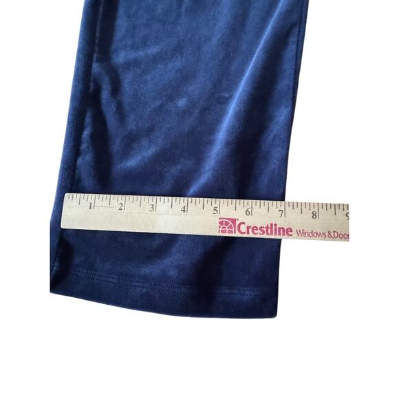 Leo & Nicole Velour Lounge Pants Navy Blue Petite Medium PM Soft Cozy Pockets - Picture 4 of 6